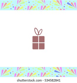 Gift box vector icon on white background. Isolated illustration. Business picture.