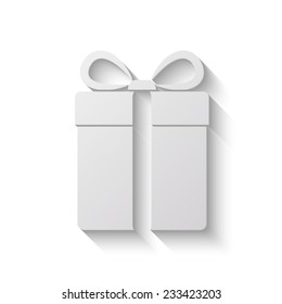 gift box vector icon - paper illustration on white background 
