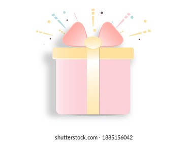Gift box vector icon set Presentation line symbol isolated on gold color  for birthday, Christmas, simple design.