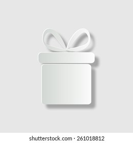  Gift box   - vector icon with shadow