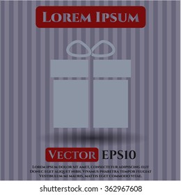 Icono o símbolo del vector de caja de regalo