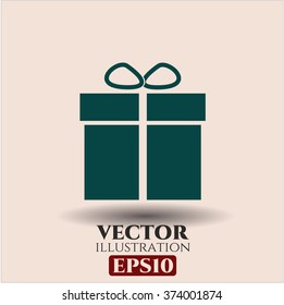 Gift box vector icon or symbol