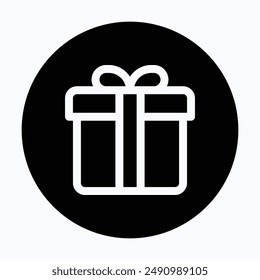 Gift Box Vector Icon, Valentines Day Gift Box, 