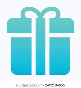 Gift Box Vector Icon, Valentines Day Gift Box, Isolated Gradient Vector Icon.
