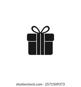 Gift Box Vector Icon, Wrapped Present Logo, Surprising Box with Ribbon for Birthday, Anniversary, Christmas, Weddings, Special Occasions, Holiday Gifts, Celebration, Party, Thoughtful Gifting Moments