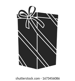 Gift box vector icon.Black vector icon isolated on white background gift box.