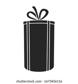 Icono vectorial de caja de regalo.Icono vectorial negro aislado en la caja de regalo de fondo blanco.