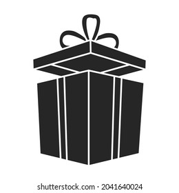 Gift box vector icon.Black vector icon isolated on white background gift box .