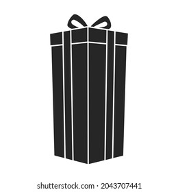 Gift box vector icon.Black vector icon isolated on white background gift box .