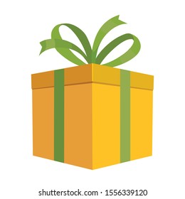 Gift box vector icon.Cartoon vector icon isolated on white background gift box.
