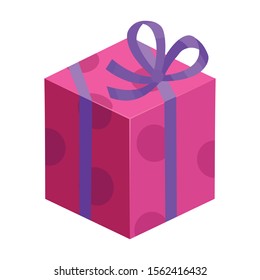 Gift box vector icon.Cartoon vector icon isolated on white background gift box.