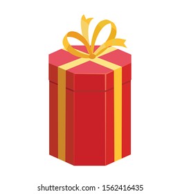 Gift box vector icon.Cartoon vector icon isolated on white background gift box.