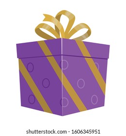 Gift box vector icon.Cartoon vector icon isolated on white background gift box .