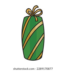 Gift box vector icon.Color vector icon isolated on white background gift box .