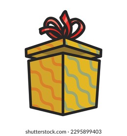 Geschenkbox, Vektorsymbol.Color Vektorsymbol einzeln auf weißem Hintergrund Geschenkbox.