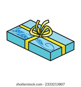 Icono de vector de caja de regalo.Icono de vector de color aislado en caja de regalo de fondo blanco.
