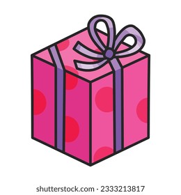 Gift box vector icon.Color vector icon isolated on white background gift box.