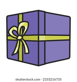 Gift box vector icon.Color vector icon isolated on white background gift box.