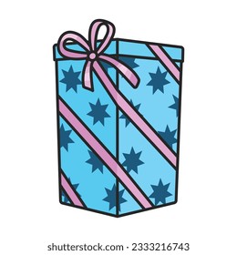 Gift box vector icon.Color vector icon isolated on white background gift box.