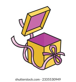 Gift box vector icon.Color vector icon isolated on white background gift box.