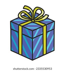 Gift box vector icon.Color vector icon isolated on white background gift box.