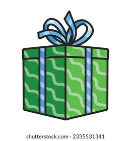Gift box vector icon.Color vector icon isolated on white background gift box.
