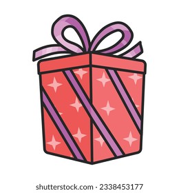 Icono de vector de caja de regalo.Icono de vector de color aislado en caja de regalo de fondo blanco.