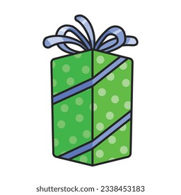 Icono de vector de caja de regalo.Icono de vector de color aislado en caja de regalo de fondo blanco.
