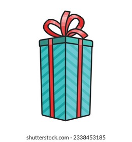 Icono de vector de caja de regalo.Icono de vector de color aislado en caja de regalo de fondo blanco.