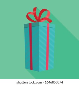 Gift box vector icon.Flat vector icon isolated on white background gift box.