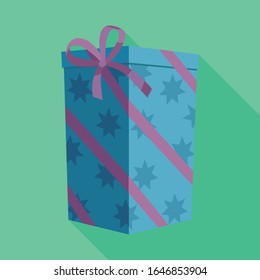 Gift box vector icon.Flat vector icon isolated on white background gift box.