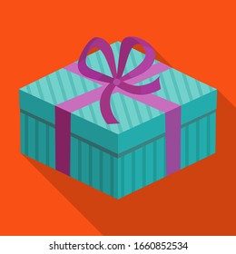 Gift box vector icon.Flat vector icon isolated on white background gift box.