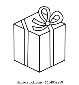 Geschenkbox Vektorillustration Symbol.Umrisssymbol Vektorillustration einzeln auf weißem Hintergrund Geschenkbox.