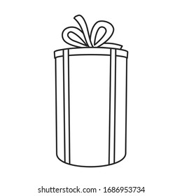 Gift box vector icon.Outline vector icon isolated on white background gift box.
