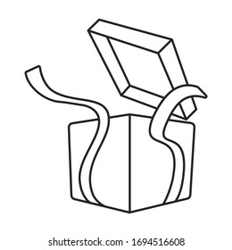 Gift box vector icon.Outline vector icon isolated on white background gift box.