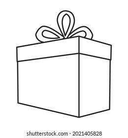 Gift box vector icon.Outline vector icon isolated on white background gift box .