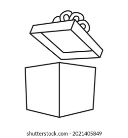 Gift box vector icon.Outline vector icon isolated on white background gift box .