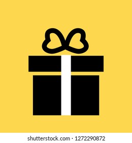 Gift Box vector icons set. Black illustration isolated for graphic and web design. - Vector