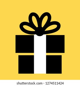 Gift Box vector icons set. Black illustration isolated for graphic and web design. - Vector