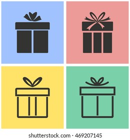 Gift Box vector icons set. Illustration isolated for graphic and web design.