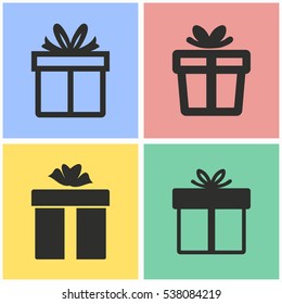 Gift Box vector icons set. Illustration isolated for graphic and web design.