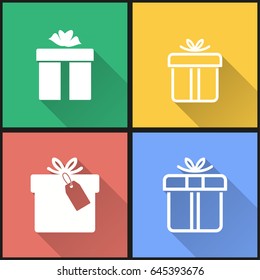 Gift Box vector icons set. Illustration isolated for graphic and web design.