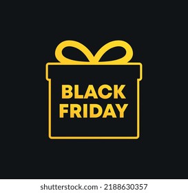 Gift box vector illustration for Black Friday. Advertising, sales, promotion, ads, social media, market