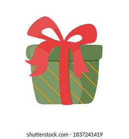 Gift in a box. Vector illustration in cartoon style. Isolated on white