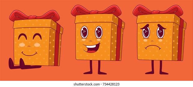 Gift box vector illustration. Character holidays concept design