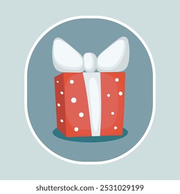 Gift box vector illustration.  Christmas concept. Design elements for birthday. Cartoon style.