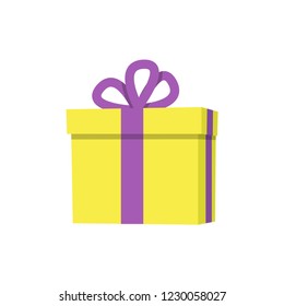 Gift box vector illustration. Flat design