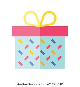 Gift box vector illustration, flat design icon