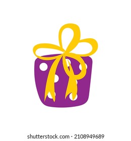 Ilustración vectorial de caja de regalo, icono de caricatura de giftbox