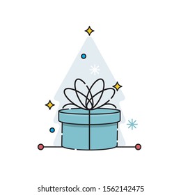 Gift box Vector illustration isolated on white background from event collection. gift box icon trendy and modern gift box symbol for logo, web, app. gift box icon flat vector illustration for graphic
